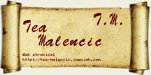 Tea Malenčić vizit kartica
